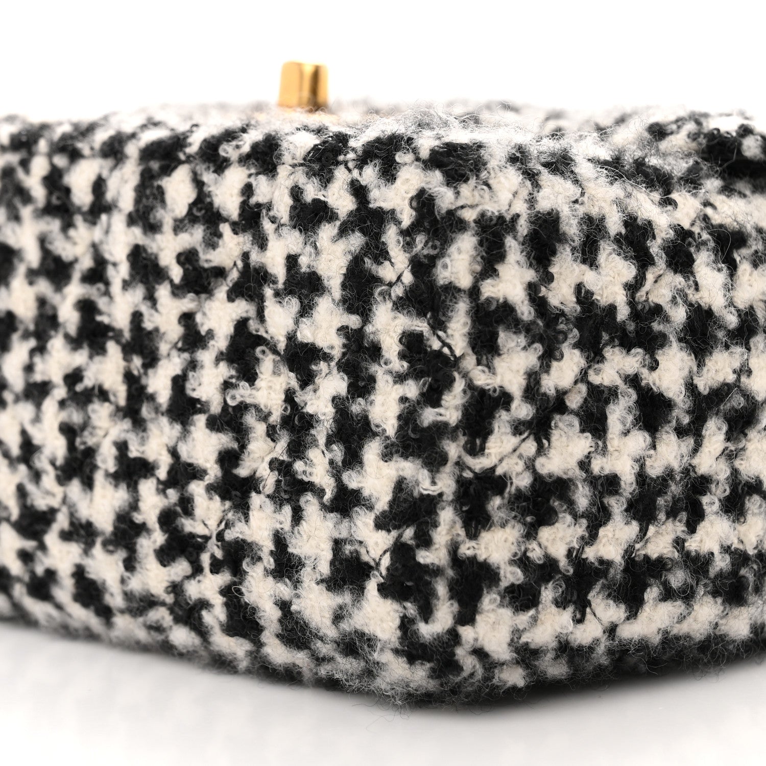 Chanel Tweed Houndstooth Quilted Mini Square Flap White Black 10 of 11