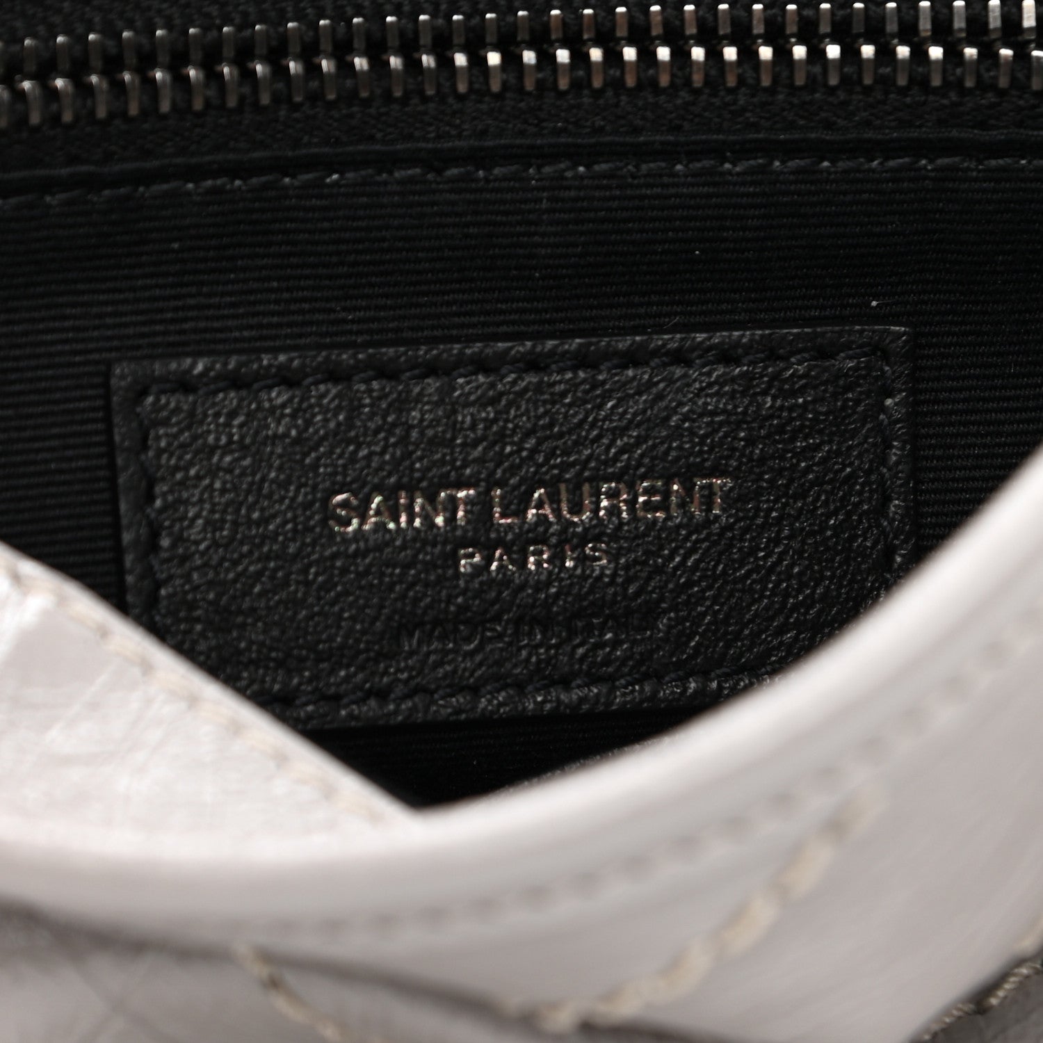 Saint Laurent Crinkled Calfskin Matelasse Monogram Niki Chain Wallet Granite 6 of 10