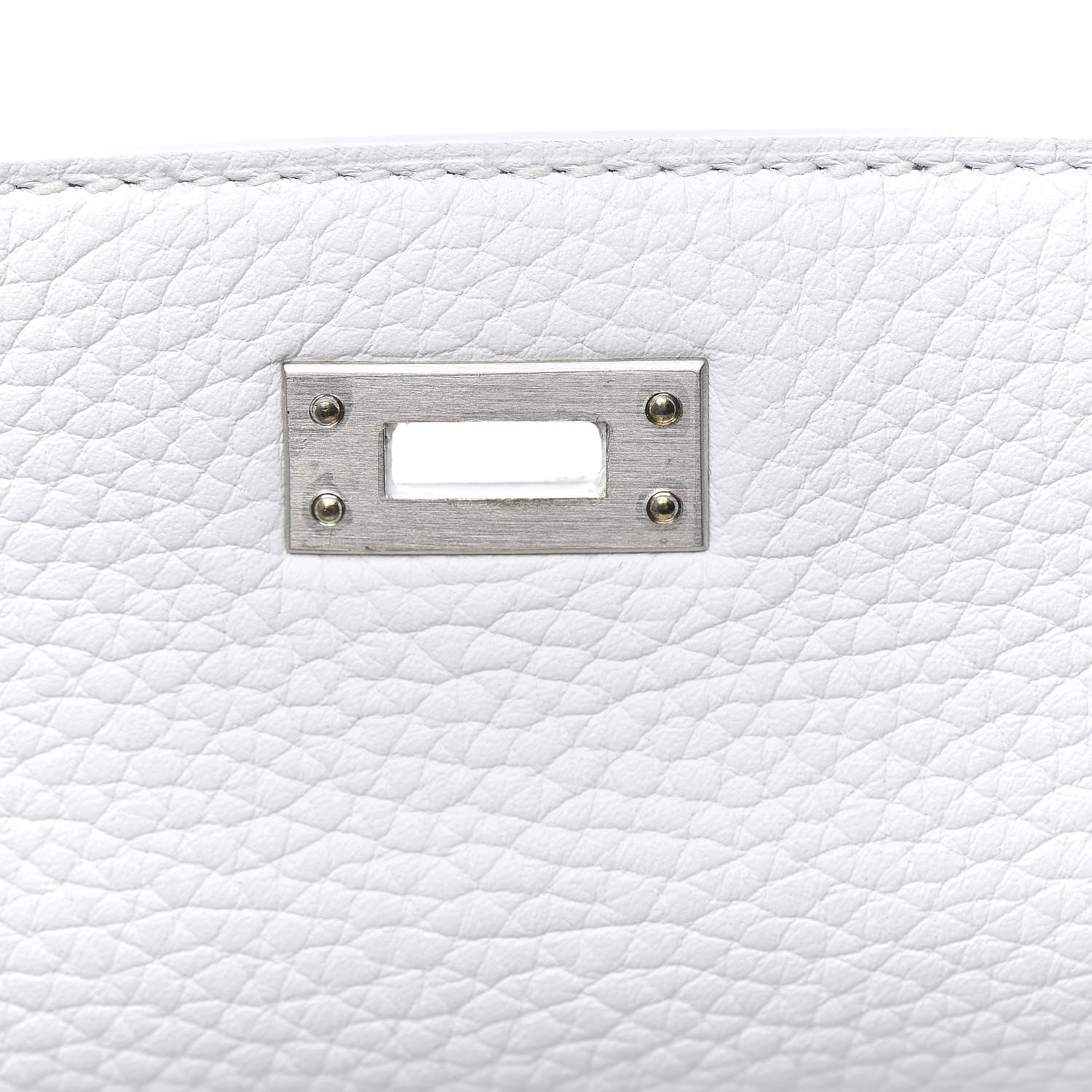 Hermes Taurillon Clemence Horseshoe Kelly Retourne 25 White Black 16 of 43