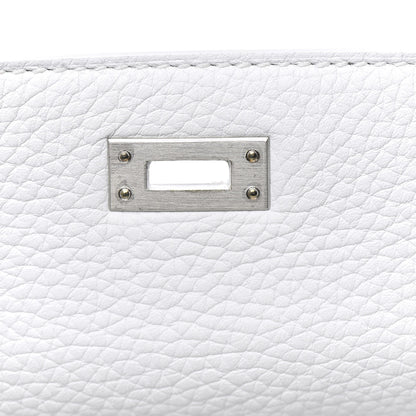 Hermes Taurillon Clemence Horseshoe Kelly Retourne 25 White Black 16 of 43