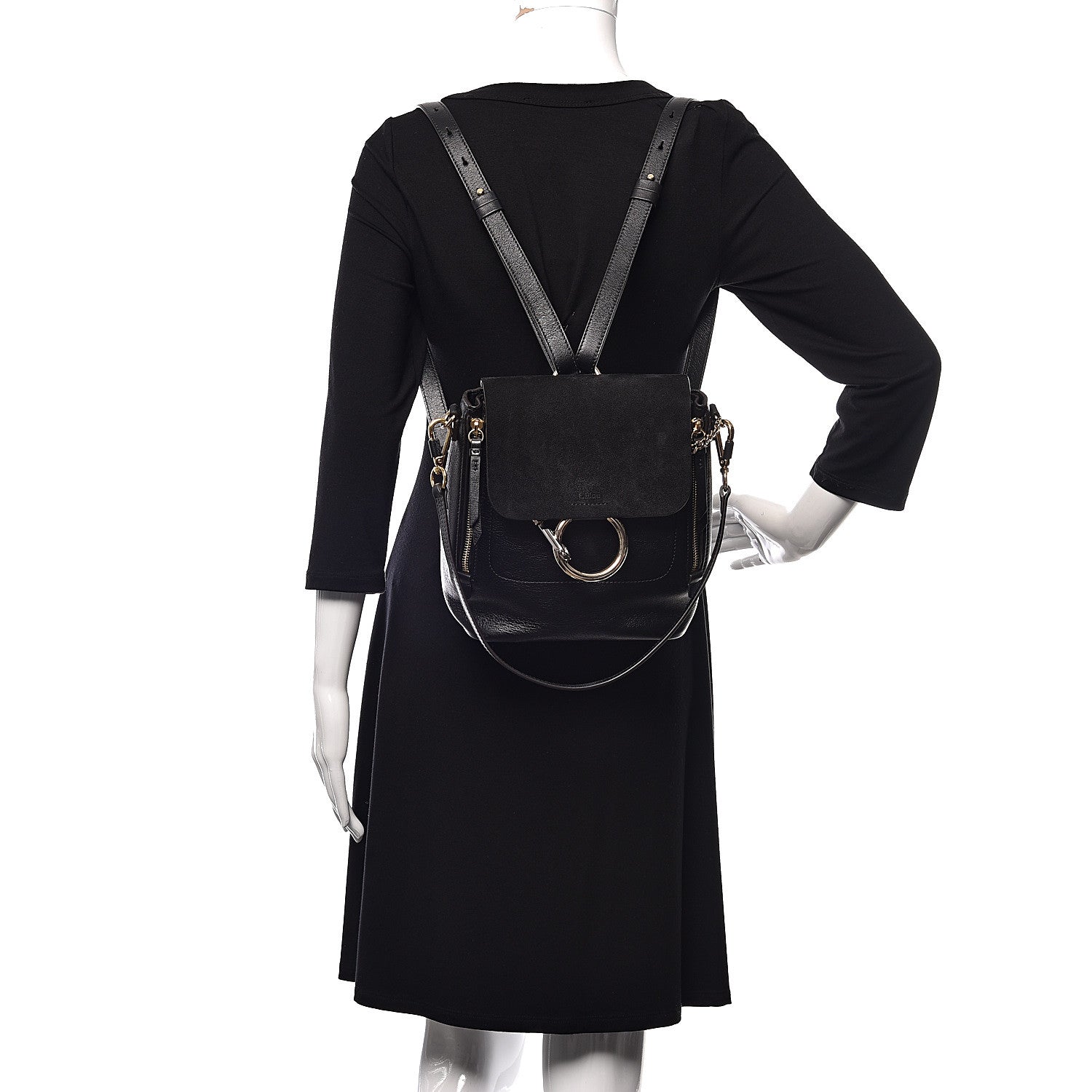 Chloe Suede Calfskin Small Faye Backpack Black 2 of 12