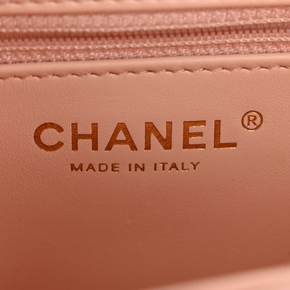 Chanel Shiny Aged Calfskin Quilted Nano Kelly Shopper Pink 6 of 12