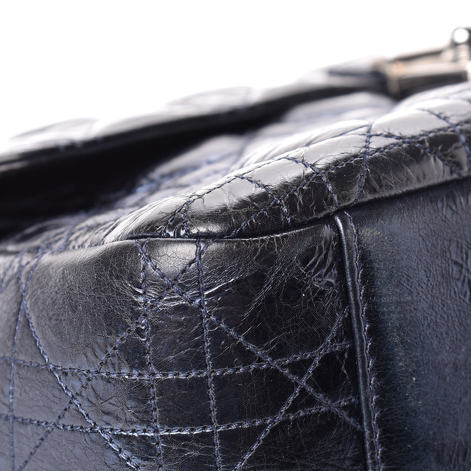 Christian Dior Metallic Calfskin Large Miss Dior Flap Marine 9 of 12