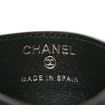 Chanel Calfskin Lizard Embossed Card Holder Black 6 of 8