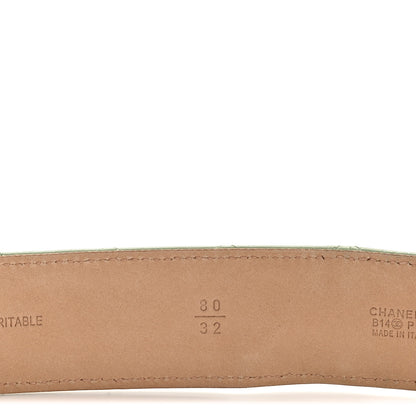 Chanel Lambskin Quilted CC Belt 80 32 Green 5 of 7