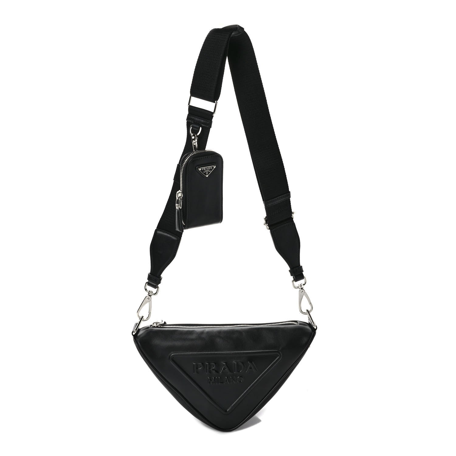 Prada Grace Lux Triangle Shoulder Bag Black 1 of 9