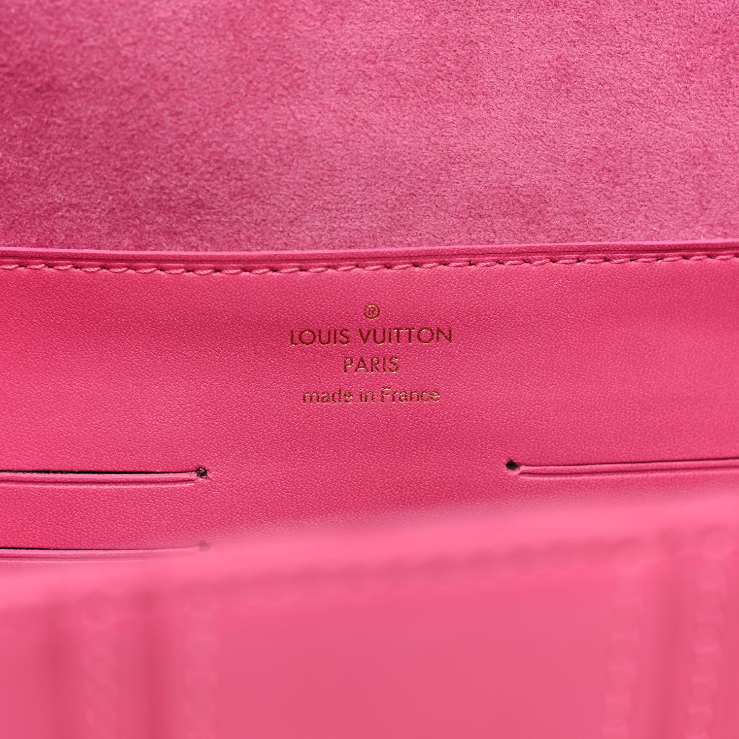 Louis Vuitton Calfskin Embossed Courtney Pochette Clutch Fuchsia 6 of 7