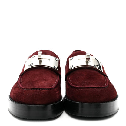 Hermes Suede Goatskin Womens Hot Loafer 38 Marron Mahogany 3 of 9