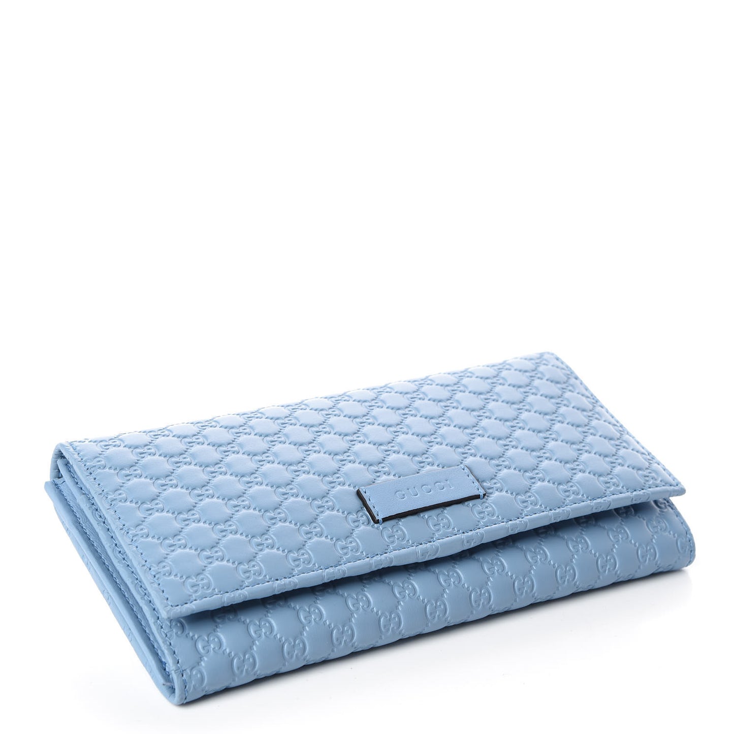 Soft Microguccissima Continental Wallet Mineral Blue