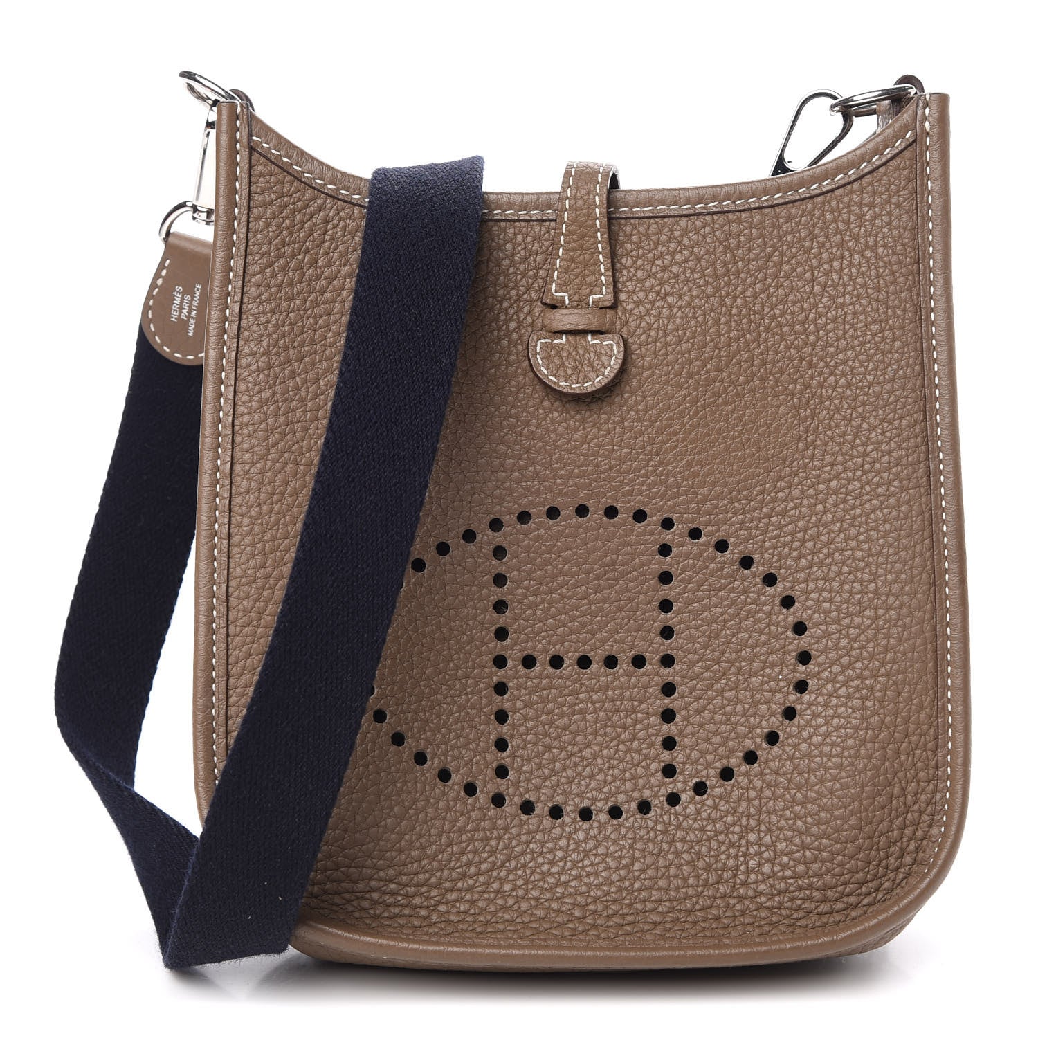 Hermes Taurillon Clemence Amazone Evelyne TPM Etoupe Bleu Indigo 1 of 11
