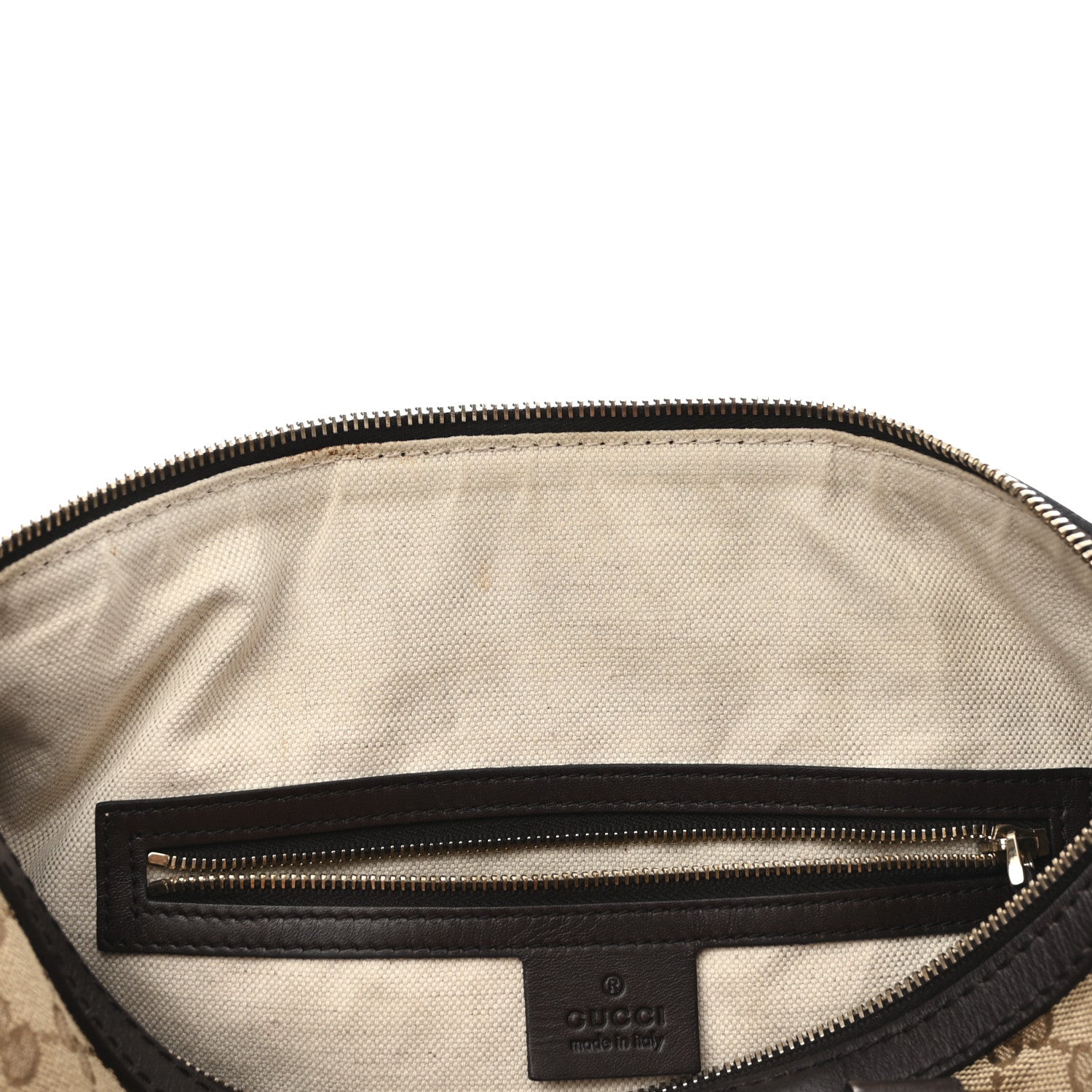 Gucci Monogram Selleria Calfskin Vintage Web Medium Boston Beige Ebony Cocoa 11 of 14