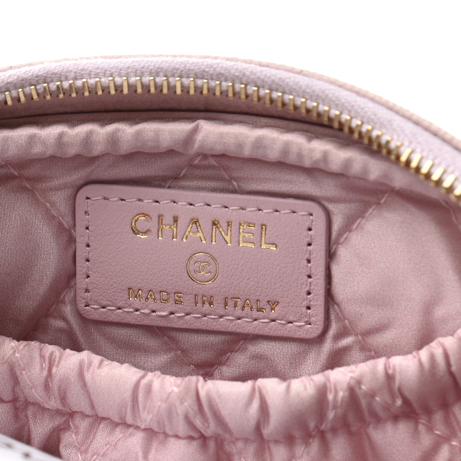 Chanel Caviar Quilted Small Curvy Pouch Cosmetic Case Light Pink 6 of 8