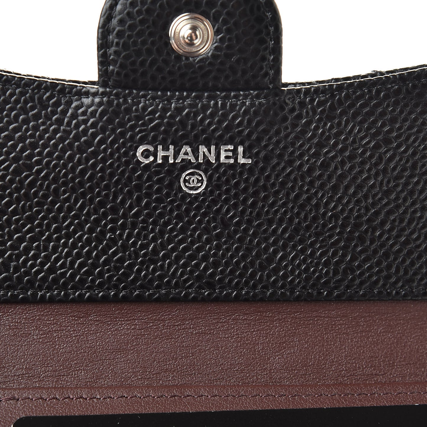 Caviar Quilted Compact Flap Wallet Black