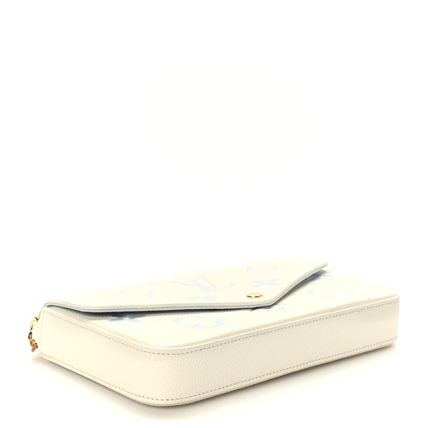 Empreinte Monogram Giant Felicie Pochette Chain Wallet Latte Candy Blue