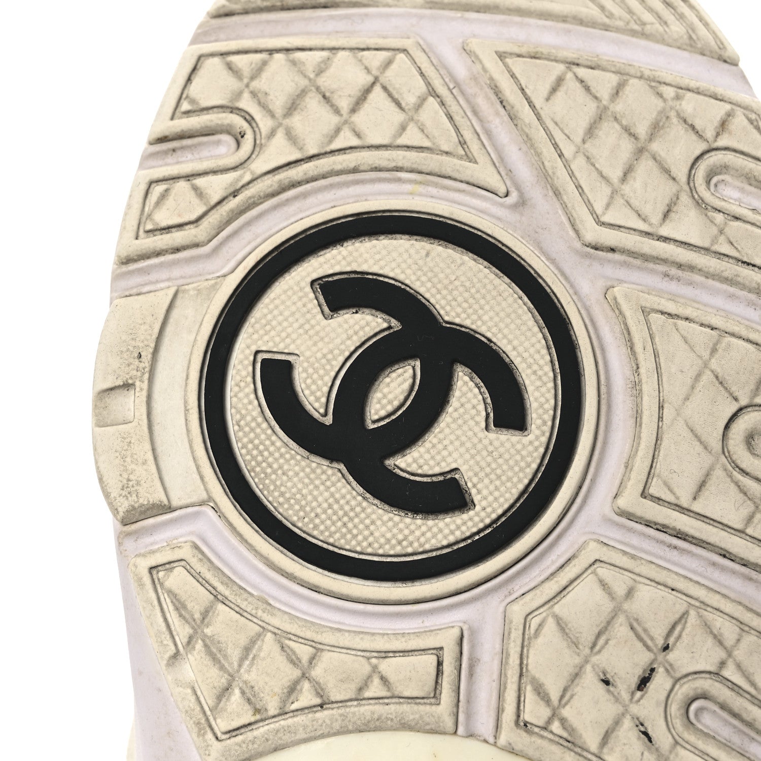 Chanel Suede Calfskin Fabric CC Sneakers 39 White 8 of 14
