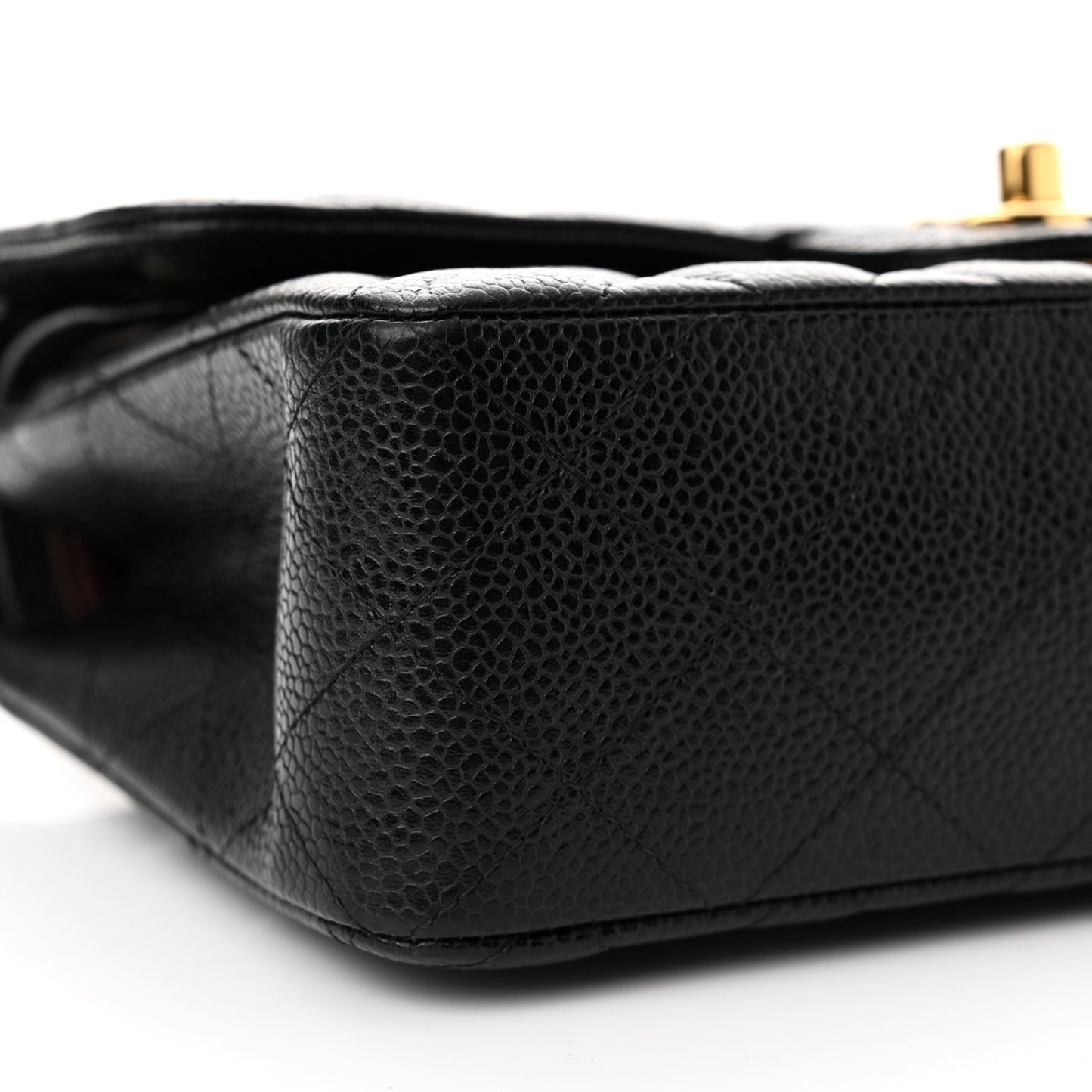 Caviar Quilted Small Double Flap Black