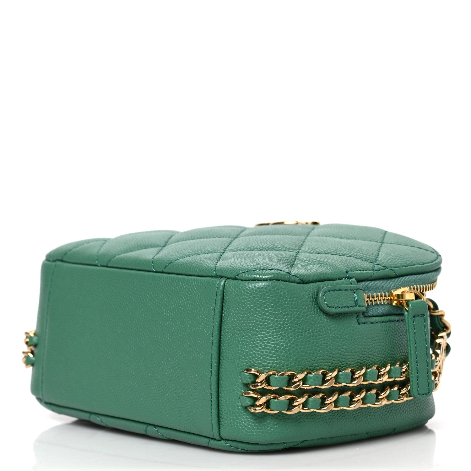 Chanel Caviar Quilted Mini CC You Camera Case Dark Green 9 of 9