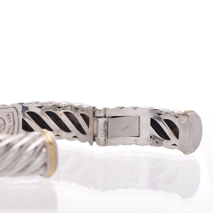 David Yurman Sterling Silver 18K Yellow Gold 15mm Sculpted Cable Cuff Bracelet 5 of 5