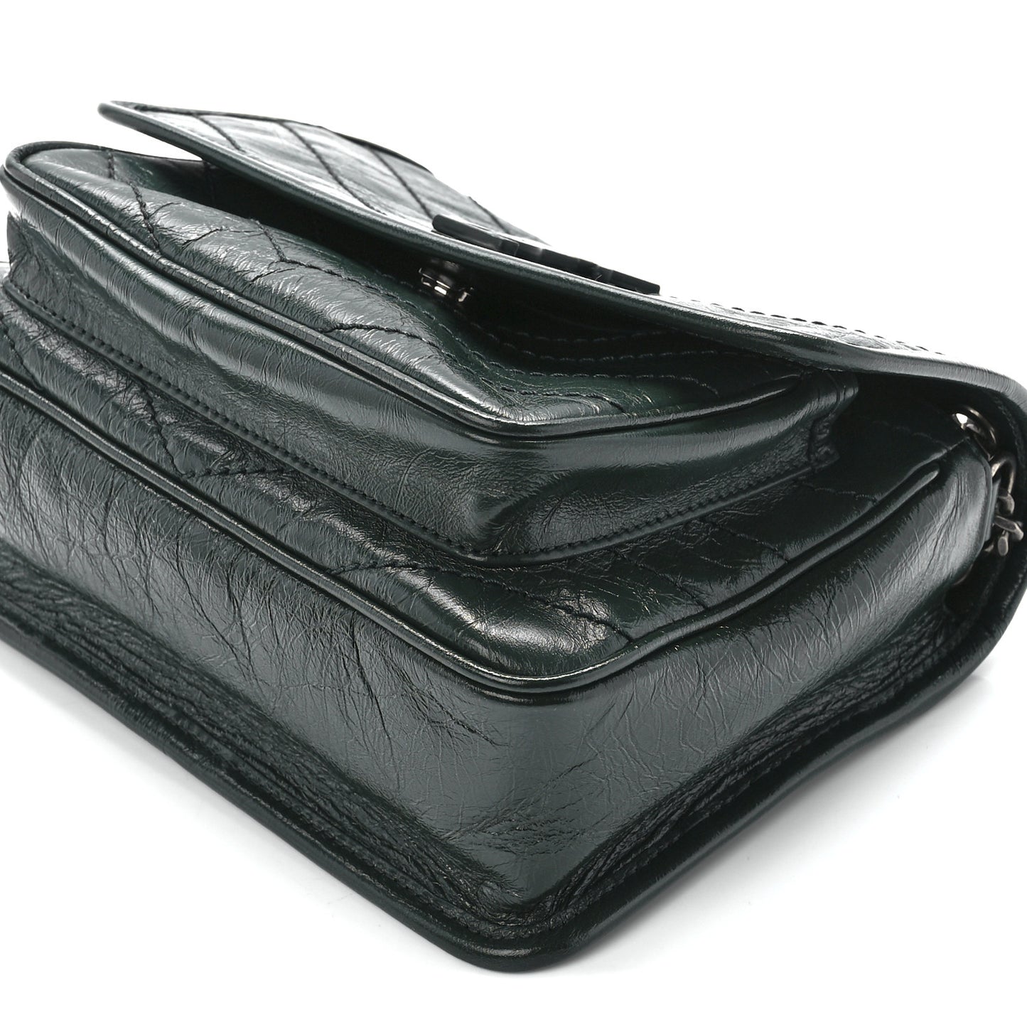 Crinkled Calfskin Matelasse Monogram Baby Niki Chain Satchel