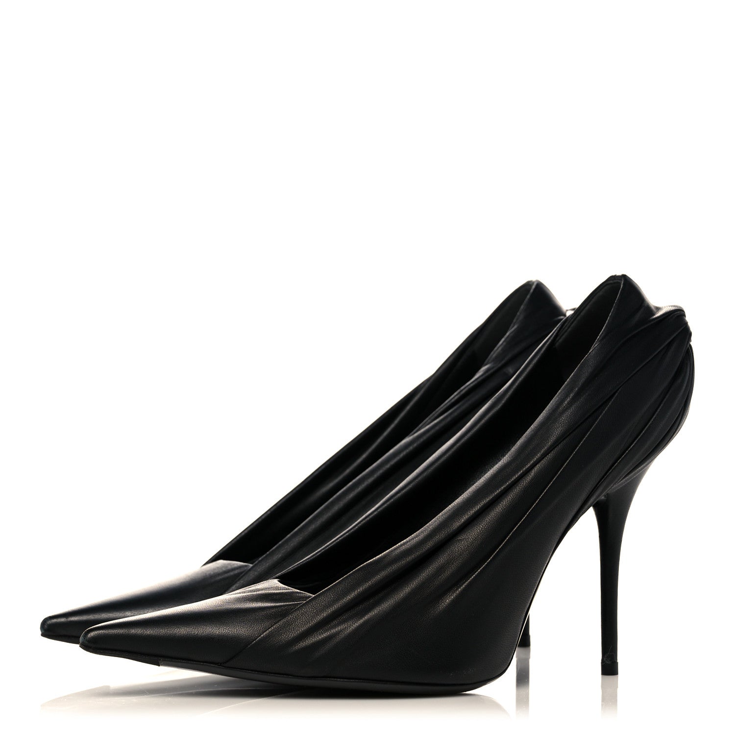 Balenciaga Lambskin Knife Pointed Pumps 39 Black 3 of 9