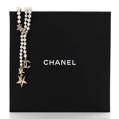 Chanel Crystal CC Star Necklace Gold Pink Blue 6 of 6