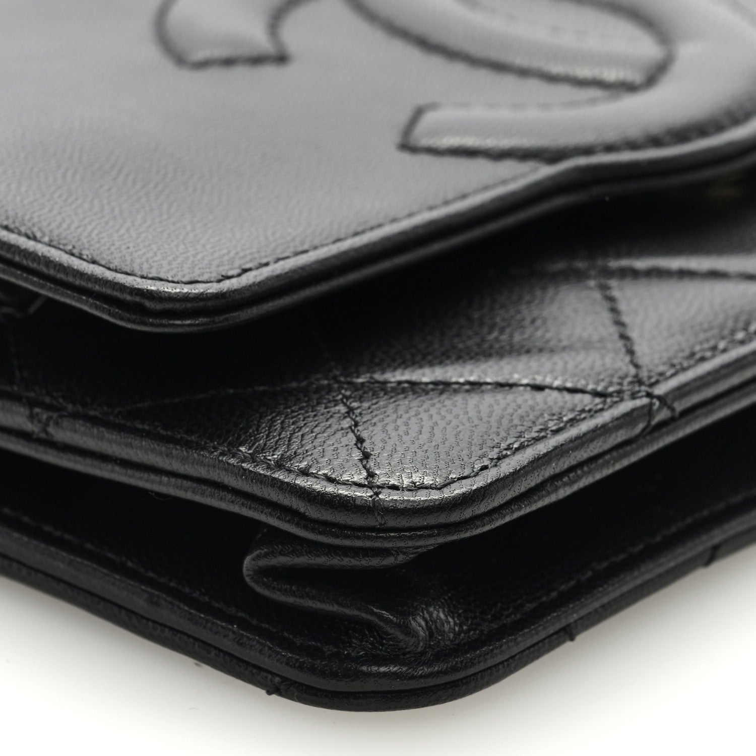Chanel Goatskin Quilted Timeless CC Wallet On Chain WOC Black 8 of 9