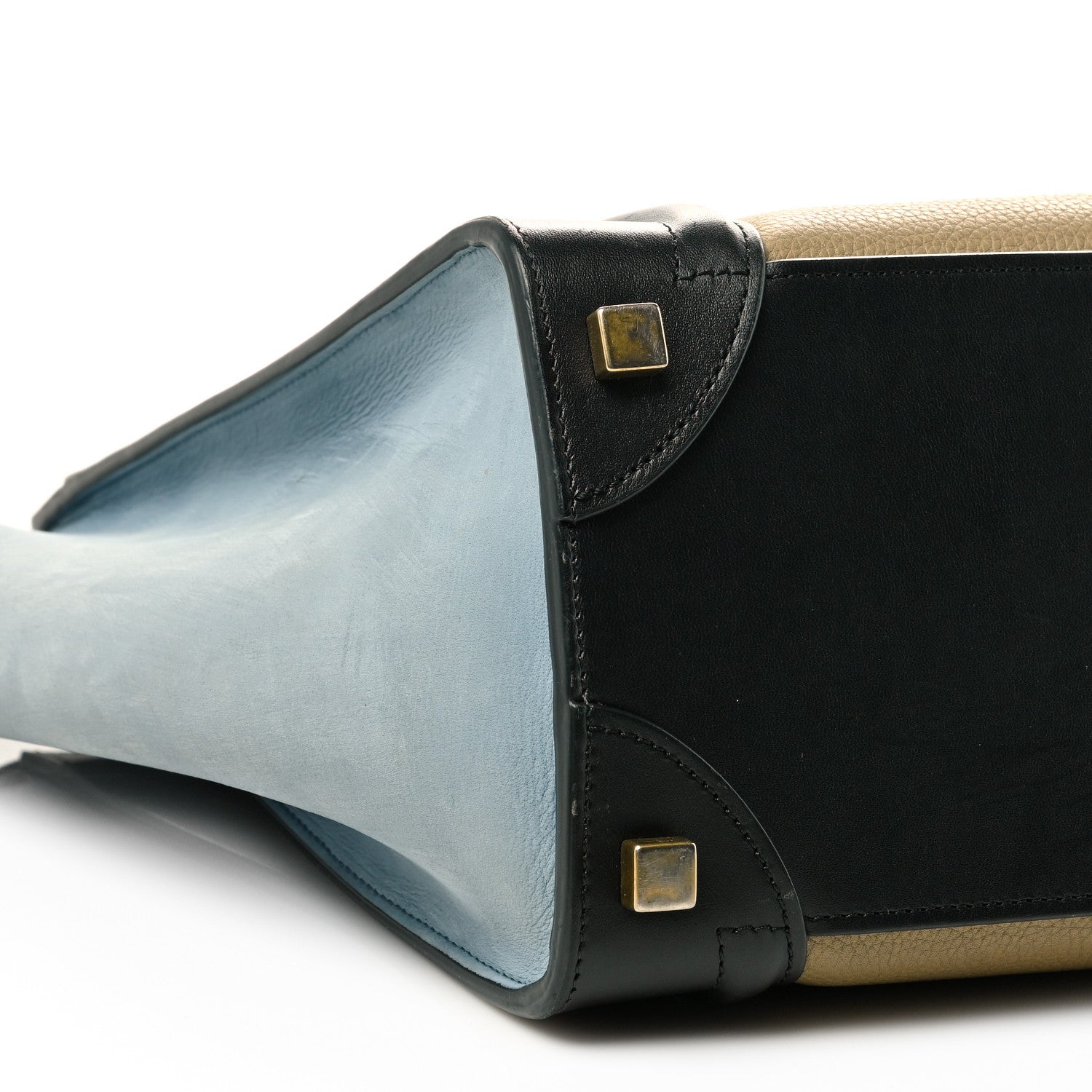 Celine Drummed Calfskin Micro Tri-Color Luggage Antarctic 8 of 9