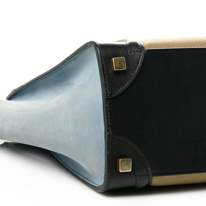 Celine Drummed Calfskin Micro Tri-Color Luggage Antarctic 8 of 9