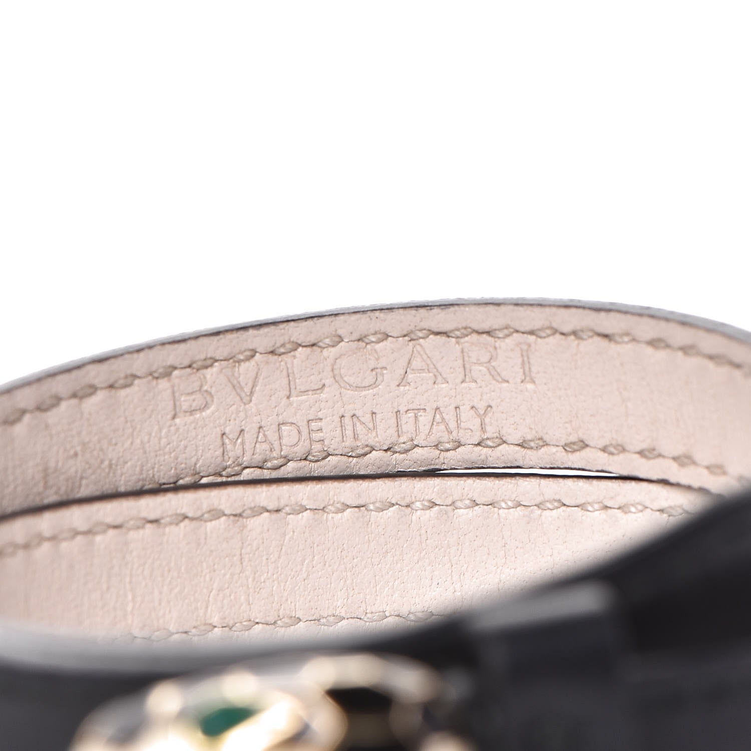 Bulgari Calfskin Serpenti Forever Double Coil Bracelet M Black 4 of 6