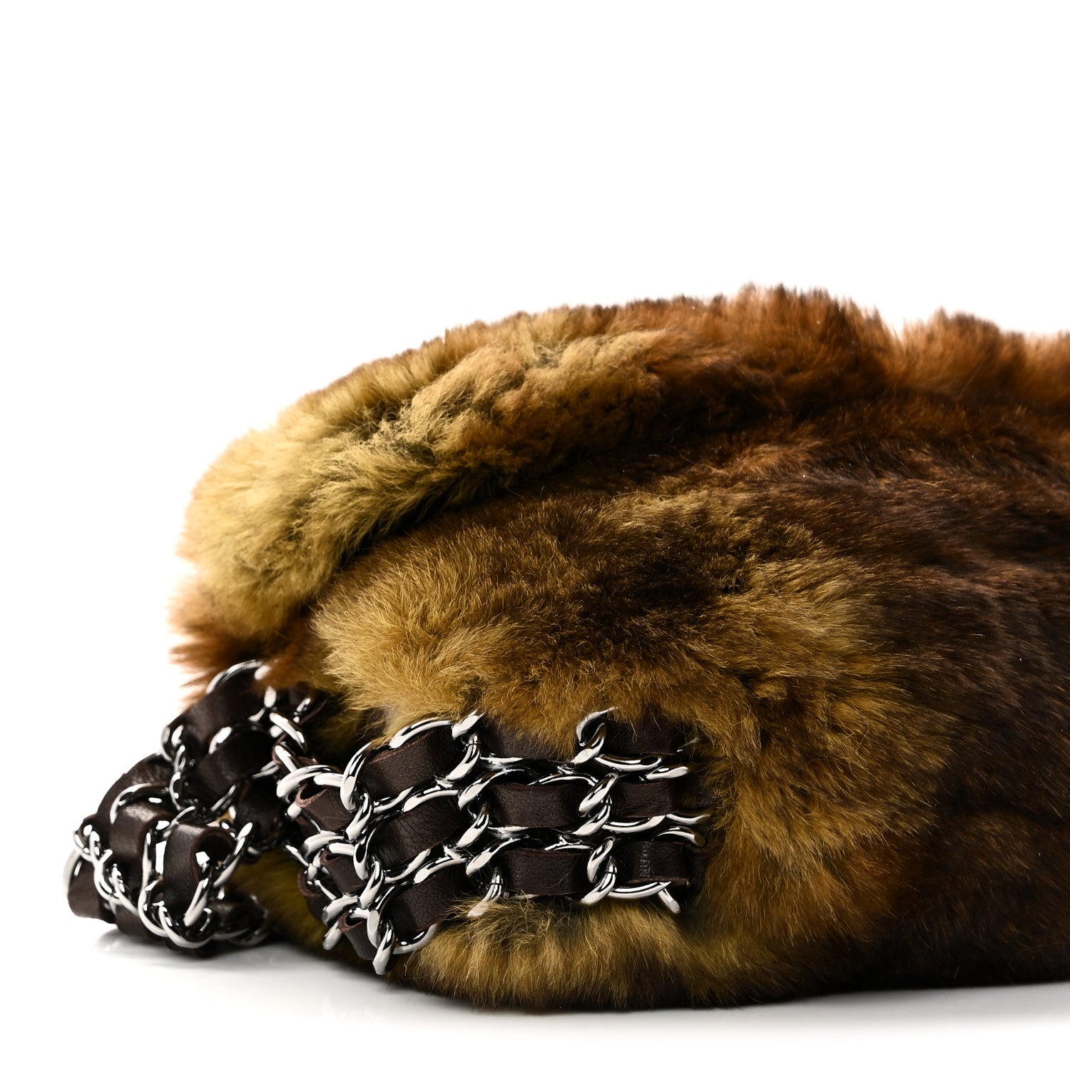 Chanel Rabbit Fur Chain Flap Brown 9 of 11