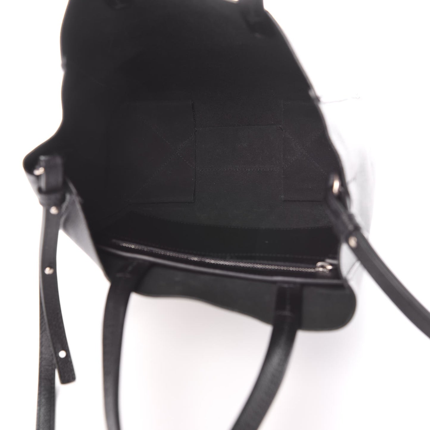 Grained Calfskin Small Vertical Cabas Black