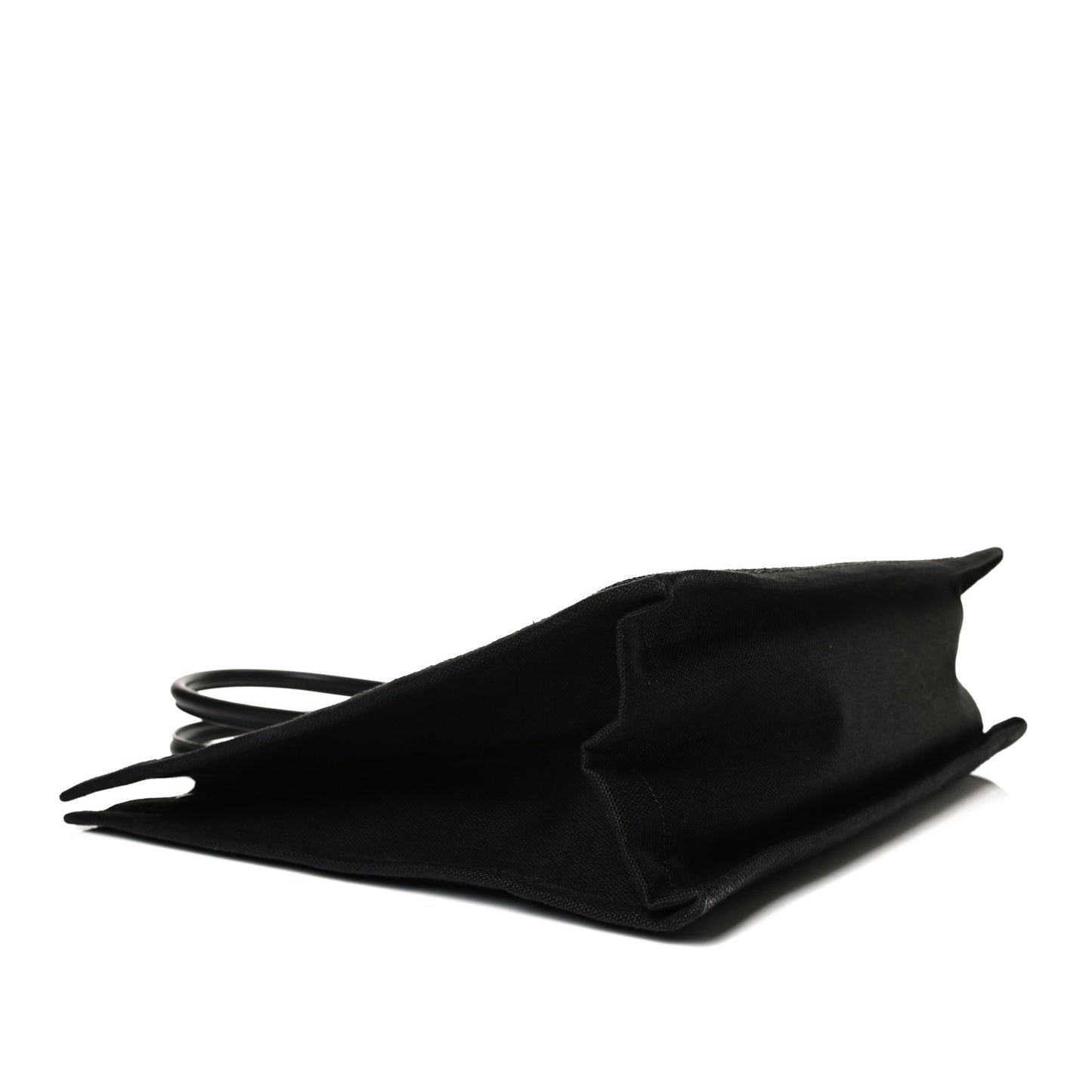 Raffia Linen Calfskin Rive Gauche Tote Black