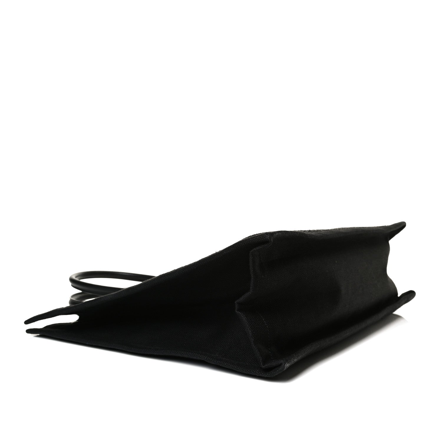 Saint Laurent Raffia Linen Calfskin Rive Gauche Tote Black 4 of 9