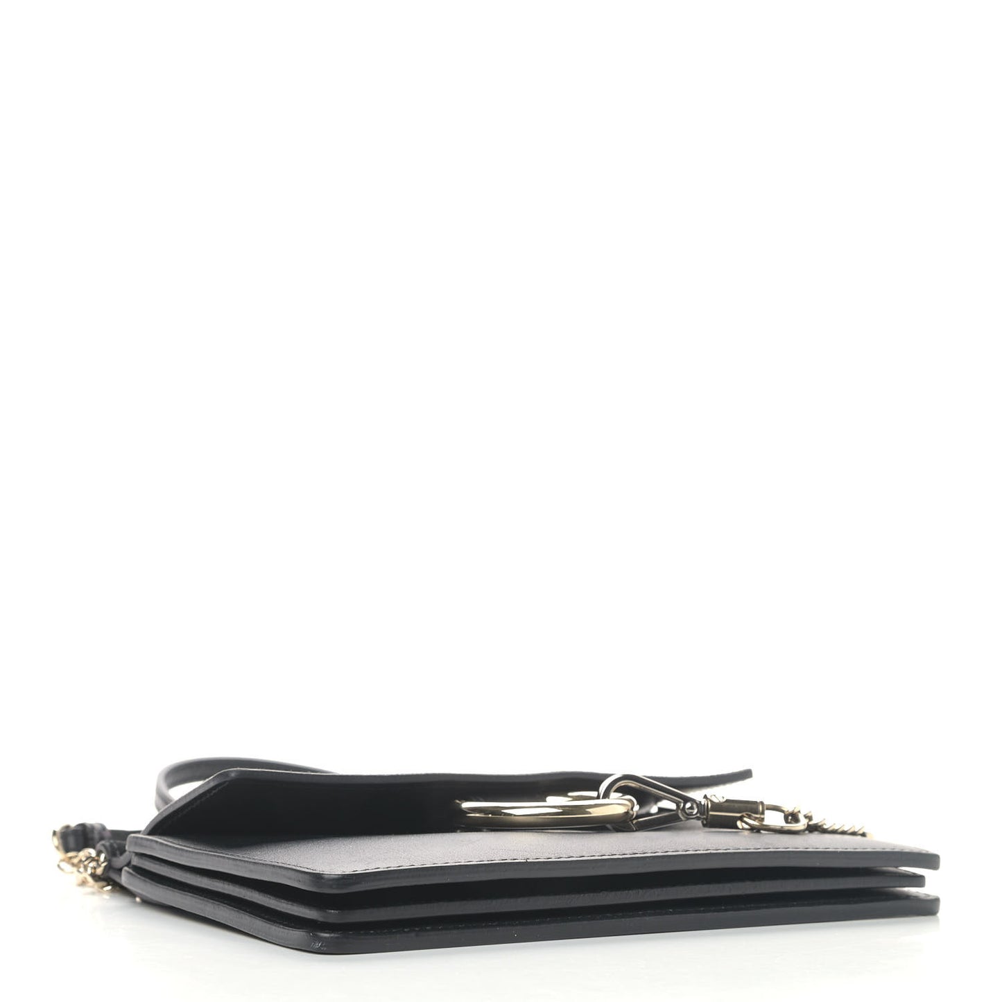 Calfskin Suede Mini Chain Faye Shoulder Bag Black