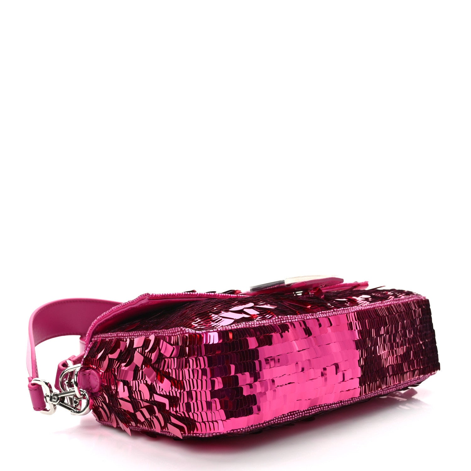 Fendi Sequin Paillettes Shiny Nappa Sex and the City Baguette Ciclamino Pilar 4 of 9
