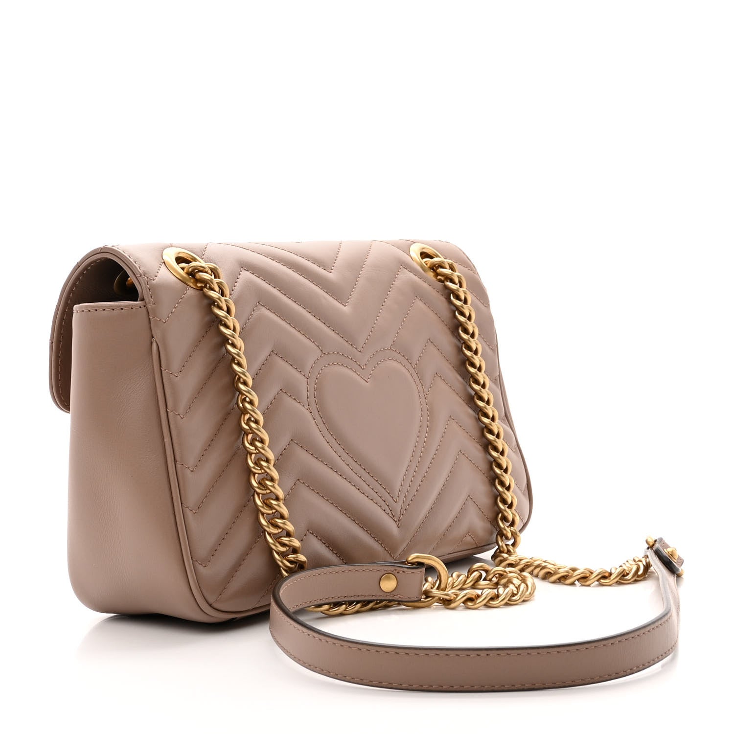 Gucci Calfskin Matelasse Small GG Marmont Shoulder Bag Porcelain Rose 3 of 10