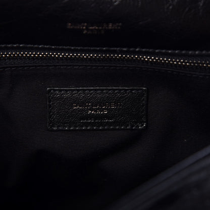 Saint Laurent Crinkled Calfskin Matelasse Monogram Large Niki Chain Satchel Black 7 of 9