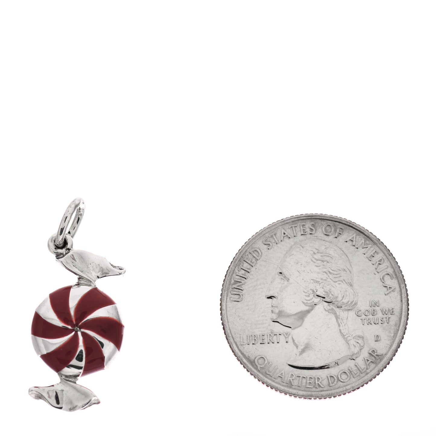 Sterling Silver Enamel Bon Bon Candy Charm Red