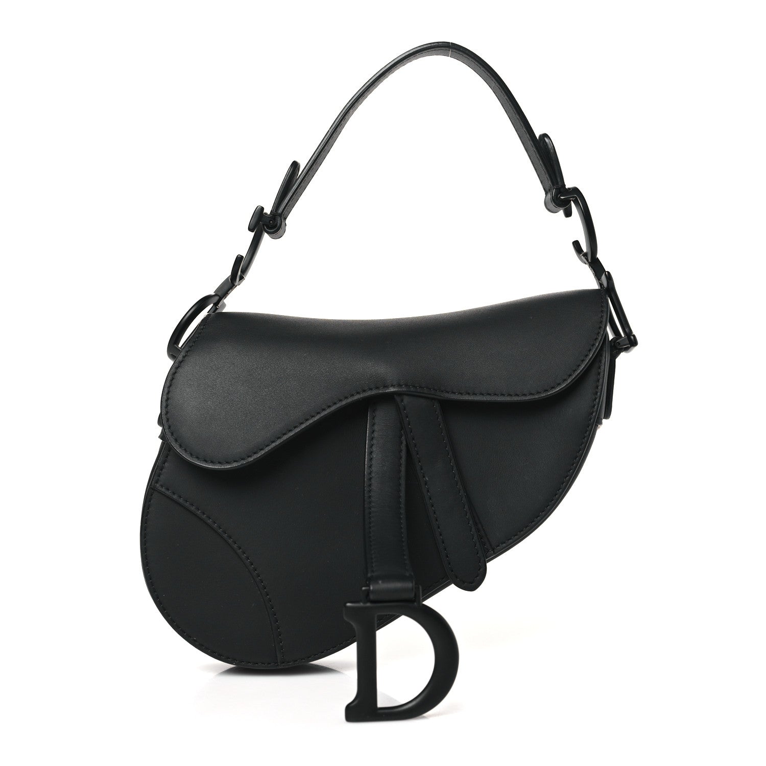 Christian Dior Ultra Matte Calfskin Mini Saddle Bag Black 1 of 11