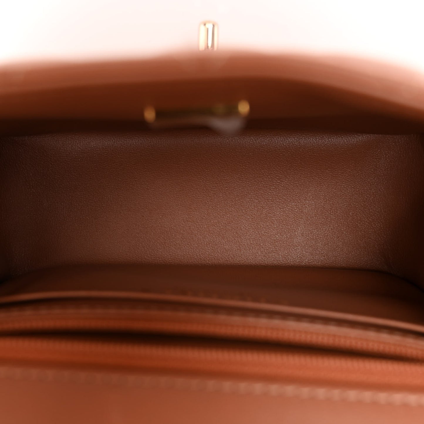 Lambskin Quilted Mini Square Flap Brown