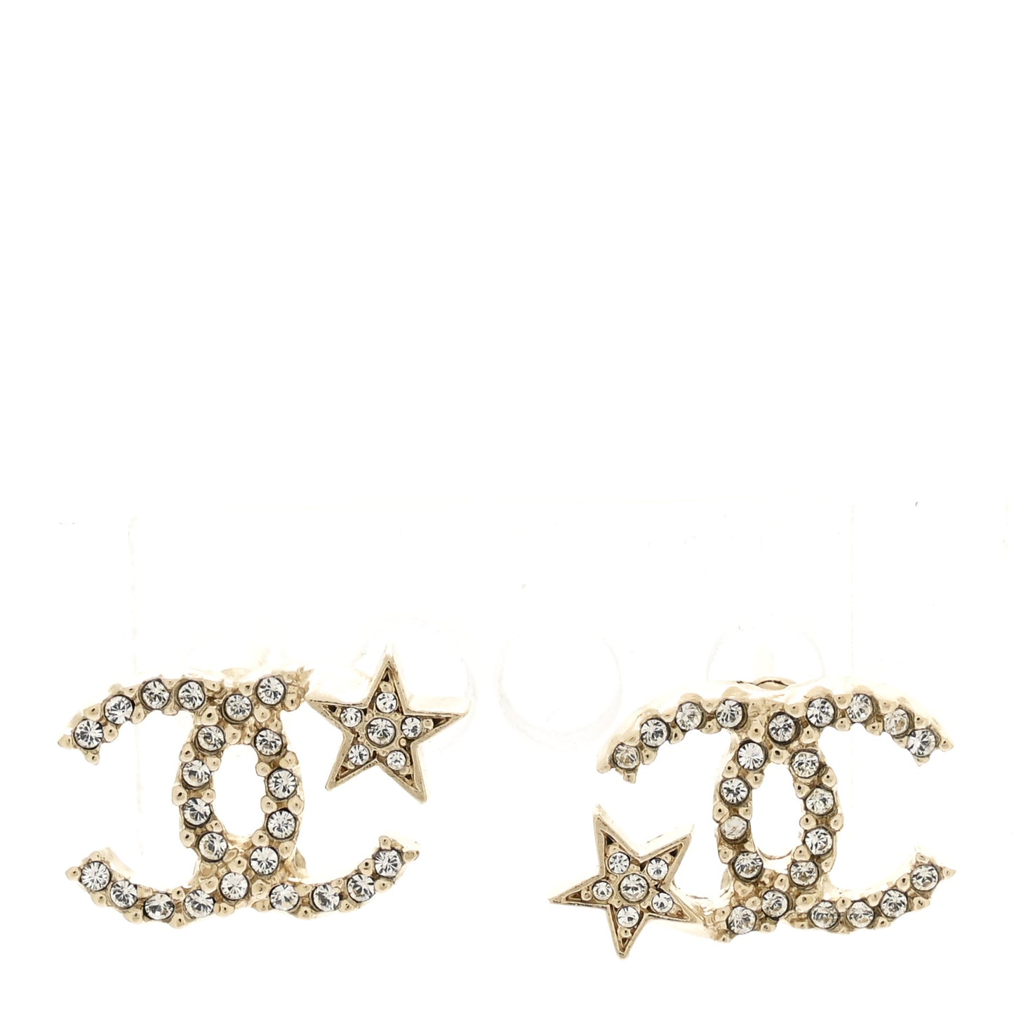 Crystal CC Starfall Earrings Gold