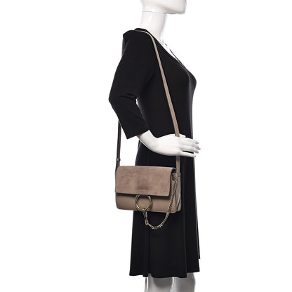 Chloe Suede Calfskin Small Faye Shoulder Bag Motty Grey 2 of 17