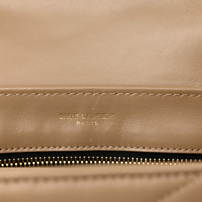 Saint Laurent Calfskin Y Quilted Monogram Toy Loulou Crossbody Bag Latte 12 of 16