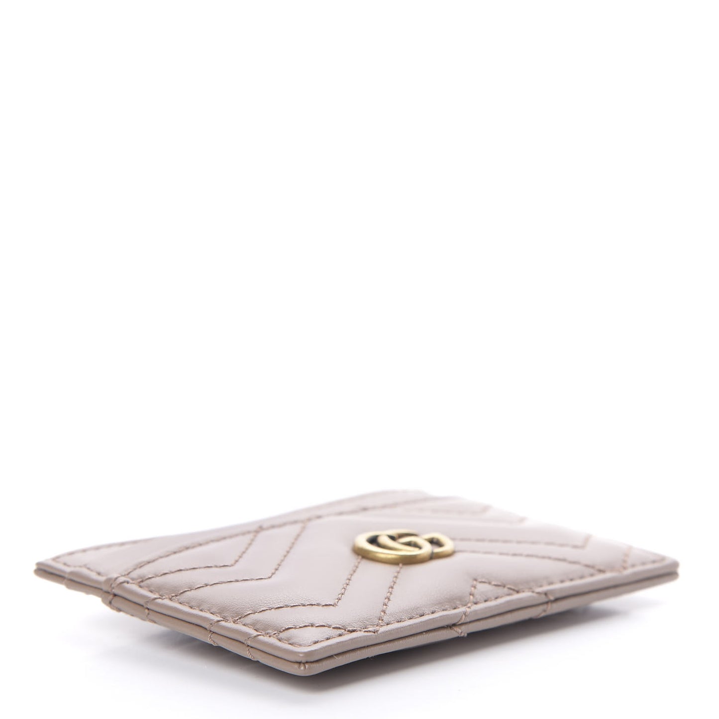 Calfskin Matelasse GG Marmont Card Holder Porcelain Rose