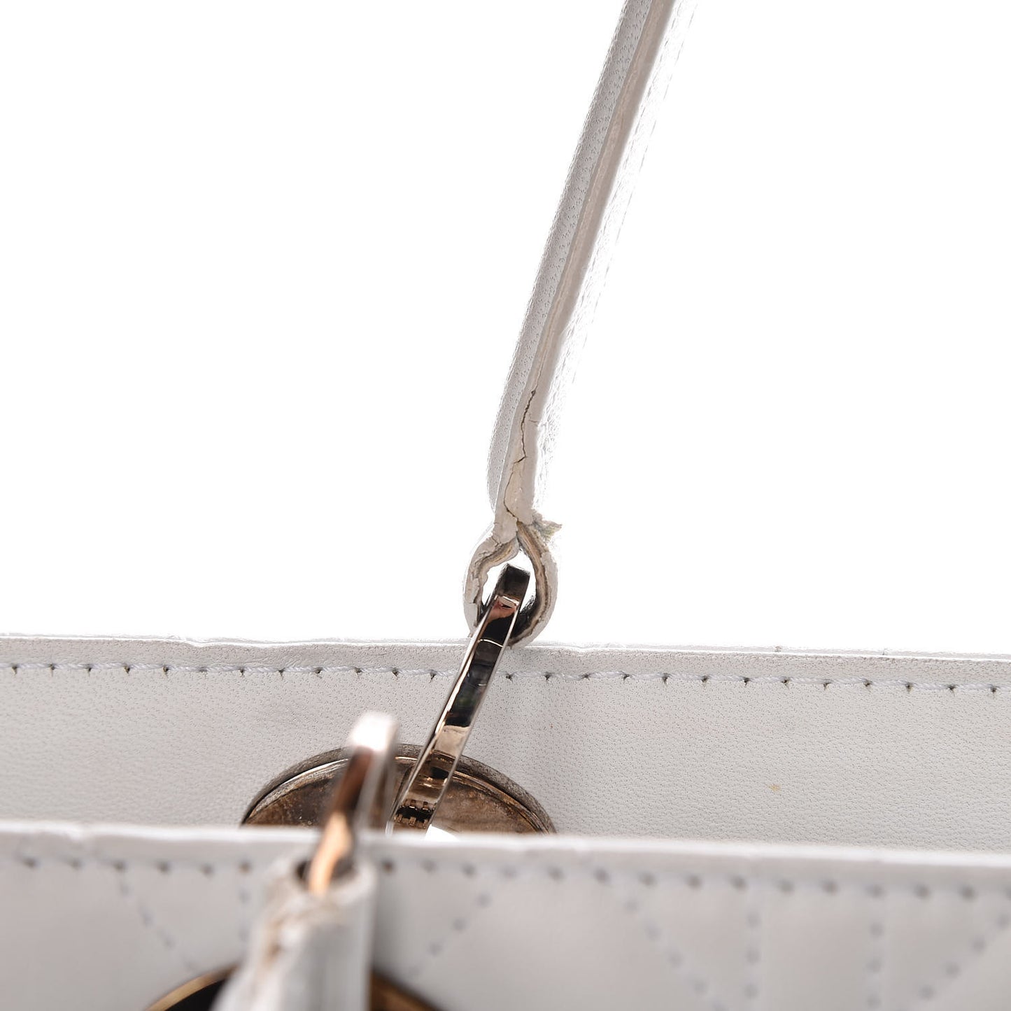 Lambskin Cannage Soft Lady Dior East West White