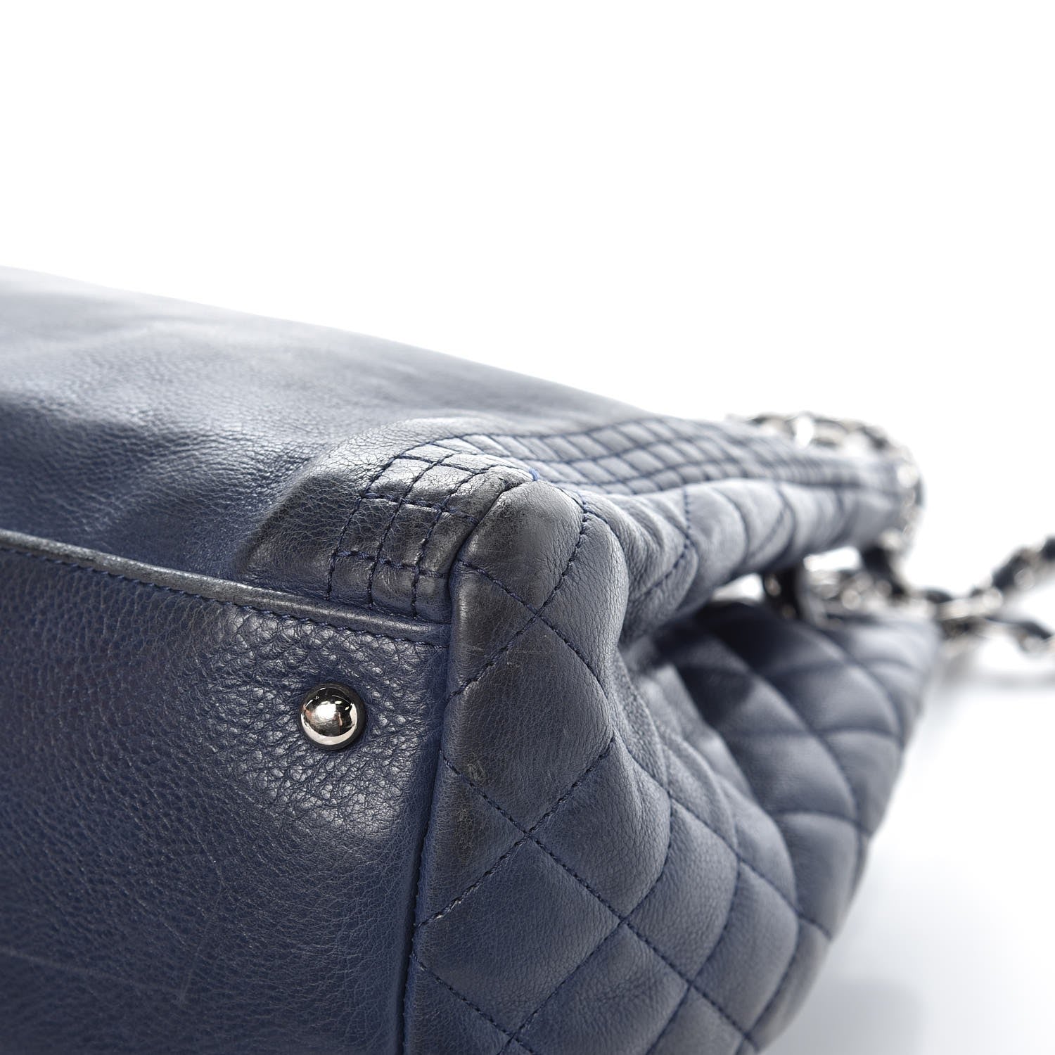 Chanel Calfskin Coco Bengal Open Accordion Tote Blue 10 of 15