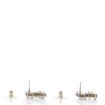 Chanel Crystal Pearl CC Dazzling Domino Earrings Gold 4 of 4