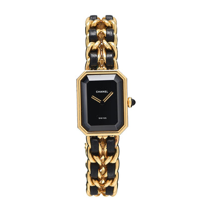 Chanel Stainless Steel Lambskin 20mm Chain Premiere Quartz Watch Gold L 1 of 4