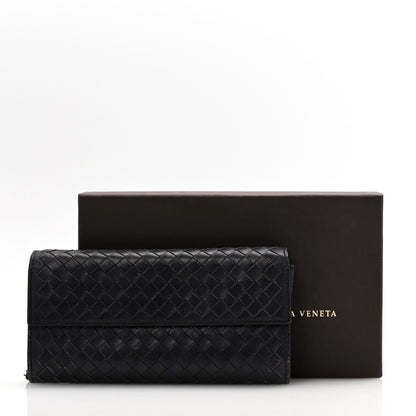 Bottega Veneta Nappa Intrecciato Continental Flap Wallet Dark Blue 13 of 13