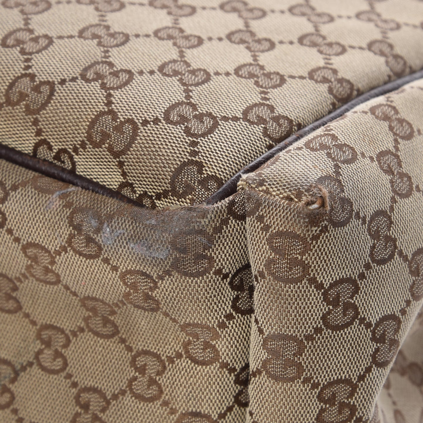 Monogram Natural Pigskin Large Diaper Bag Beige Ebony Cocoa Dark Chocolate